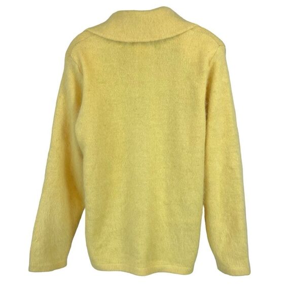 Venesha, High Quality Angora Yellow Cardigan Sweater - Picture 15 of 16